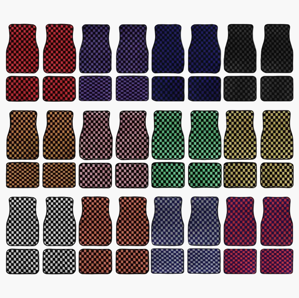 Grand Touring Checkered Mats - Universal 4 Piece